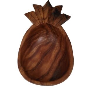 Vintage - Kahana Wood Carved Pineapple Monkey Pod Tray